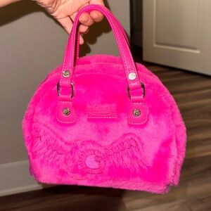 VON DUTCH PINK FUR BOWLING BAG